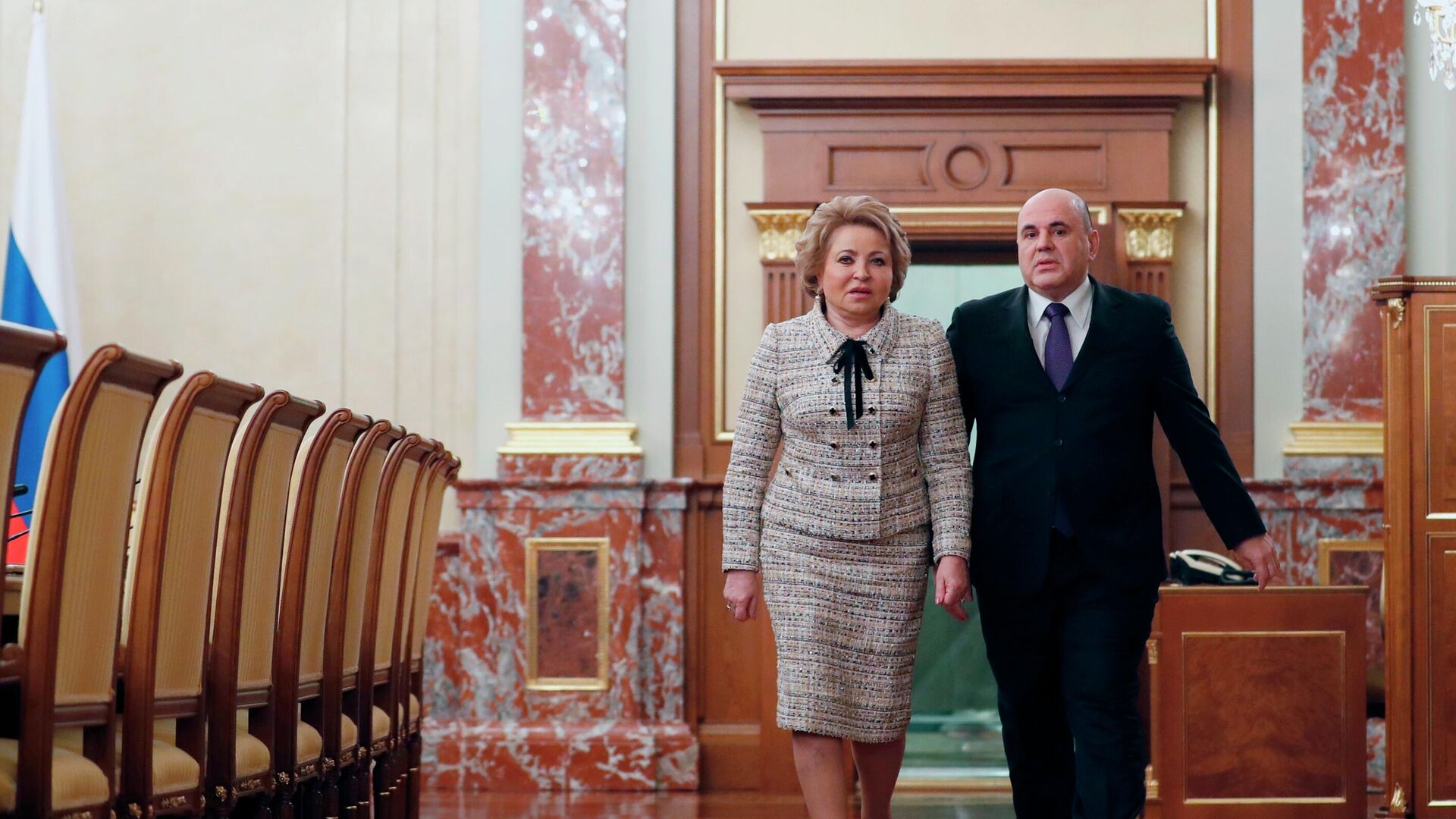 Председатель правительства РФ Михаил Мишустин и председатель Совета Федерации РФ Валентина Матвиенко - РИА Новости, 1920, 30.06.2022