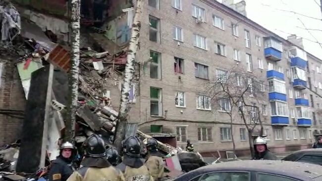 Поврежденный, в результате взрыва бытового газа, жилой дом в Орехово-Зуево