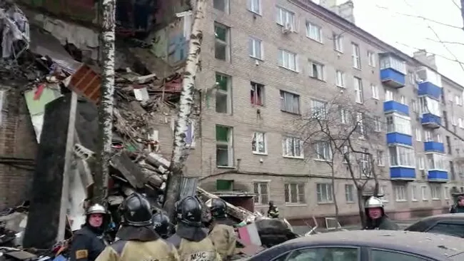 Поврежденный, в результате взрыва бытового газа, жилой дом в Орехово-Зуево