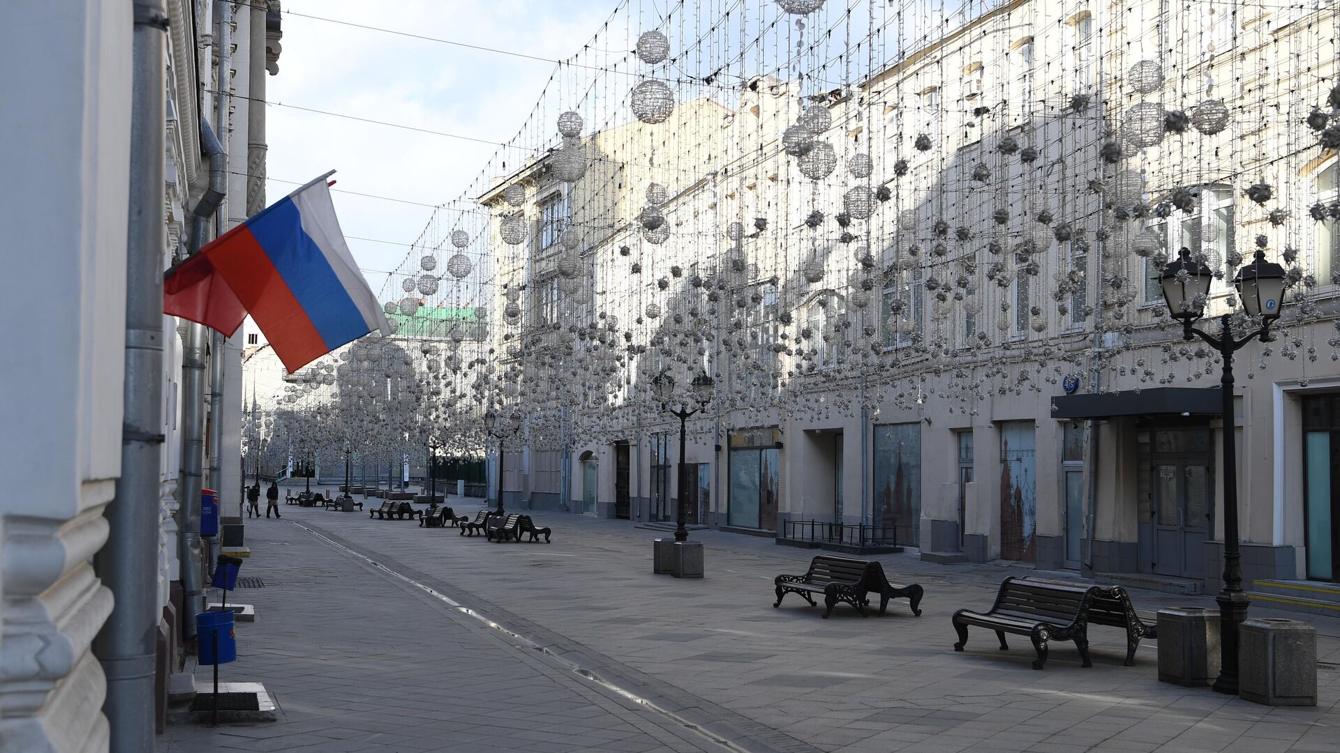 Пустая Никольская улица в Москве - РИА Новости, 1920, 12.06.2021