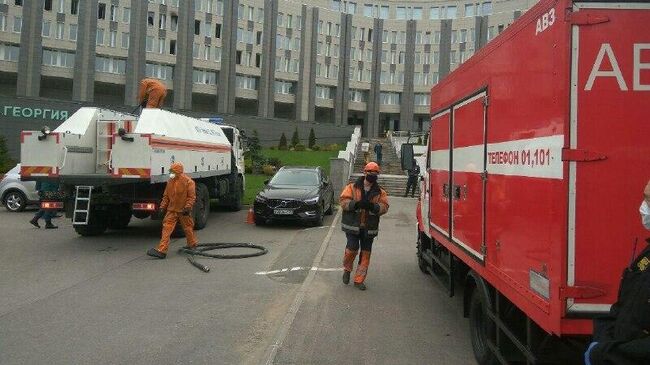 Пожар в больнице Святого Георгия в Санкт-Петербурге