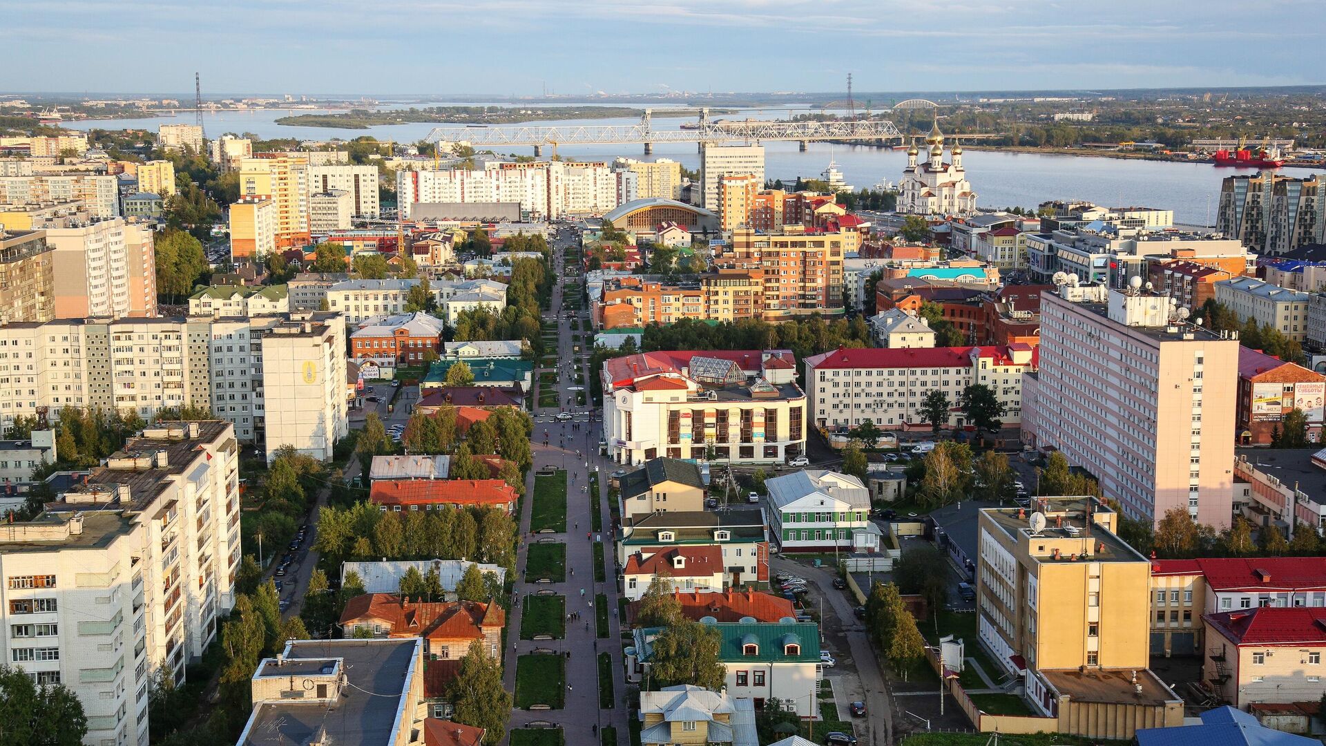 Вид на центральную часть города Архангельска - РИА Новости, 1920, 19.01.2021