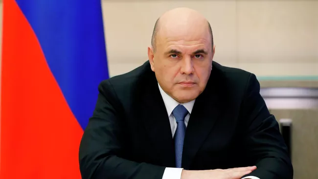 Председатель правительства РФ Михаил Мишустин принимает участие в режиме видеоконференции в совещании по ситуации на рынке труда