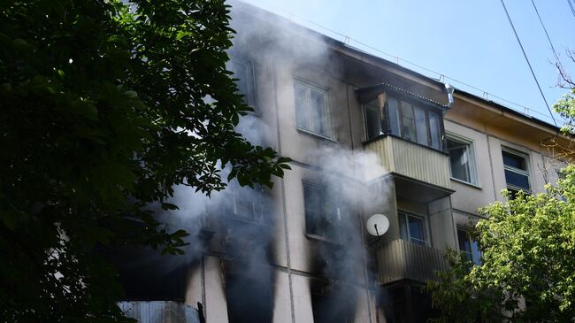 Жилой дом на северо-востоке Москвы, где произошел хлопок газа