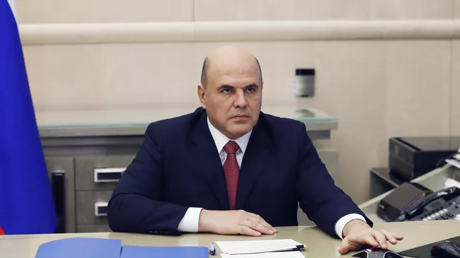 Председатель правительства РФ Михаил Мишустин в режиме видеоконференции проводит совещание о регулировании трансграничной электронной торговли