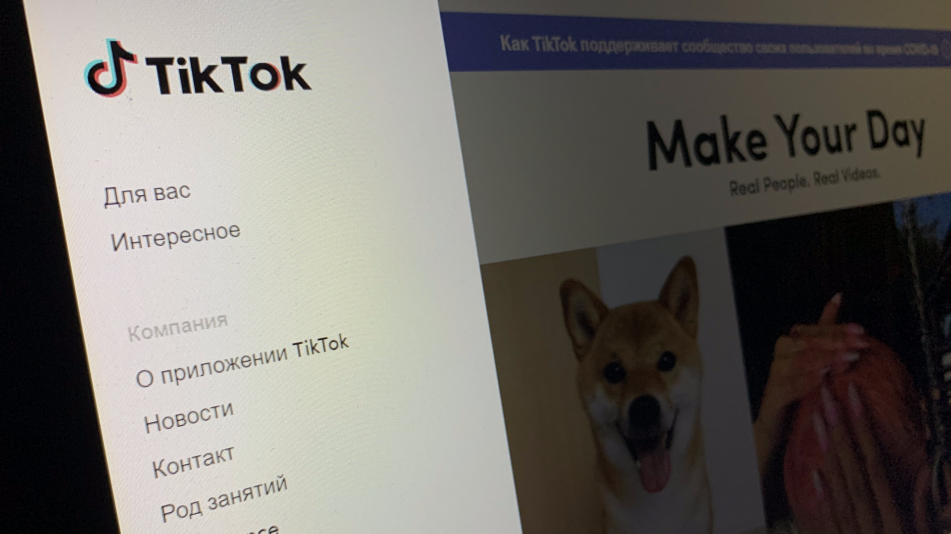 Страница TikTok на экране компьютера - РИА Новости, 1920, 19.09.2020