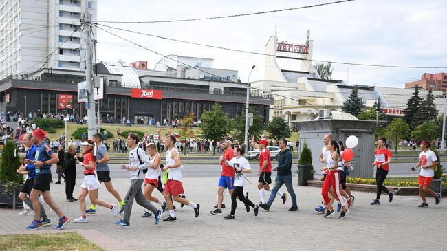 Митинг протеста возле метро Пушкинская в Минске