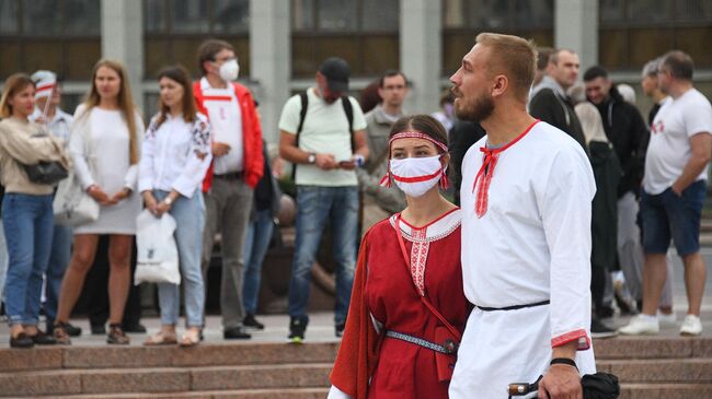 Участники акции протеста в Минске