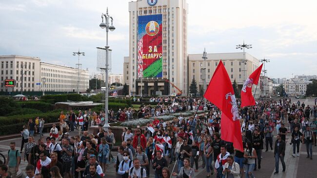 Участники акции протеста в Минске