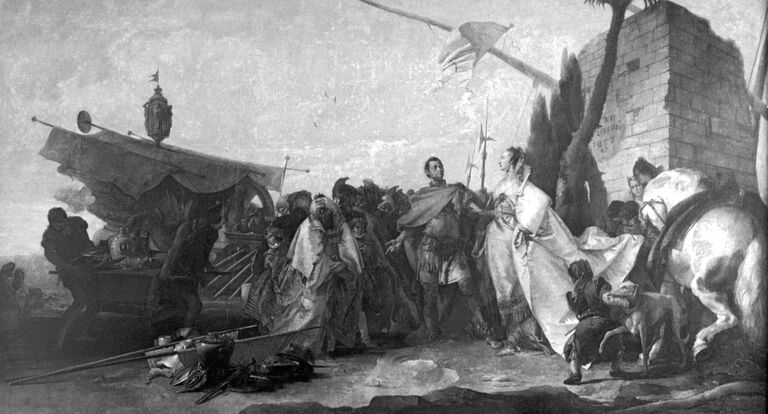 Картина Встреча Антонио с Клеопатрой. Художник Джованни Баттиста Тьеполо (1696-1770) . Холст, масло. Государственный музей-усадьба Архангельское.