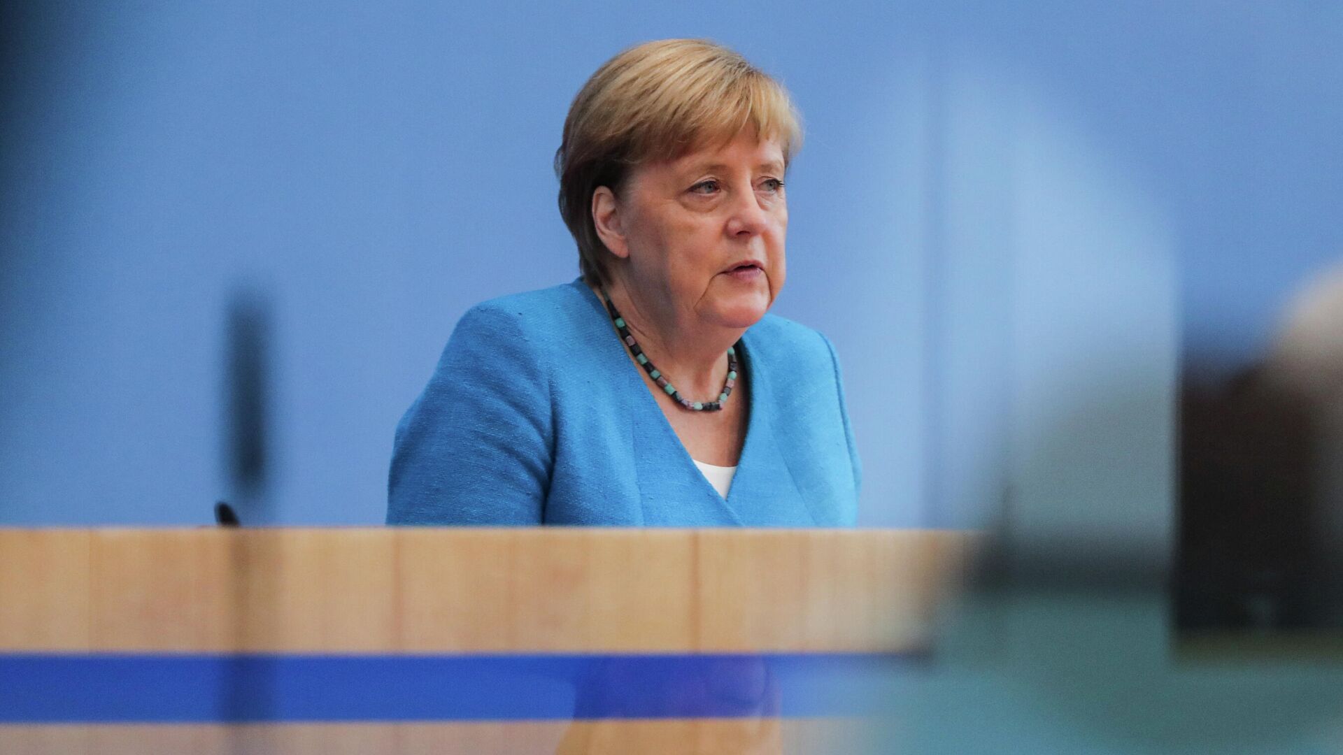 Ангела Меркель во время пресс-конференции в Берлине - РИА Новости, 1920, 06.10.2020