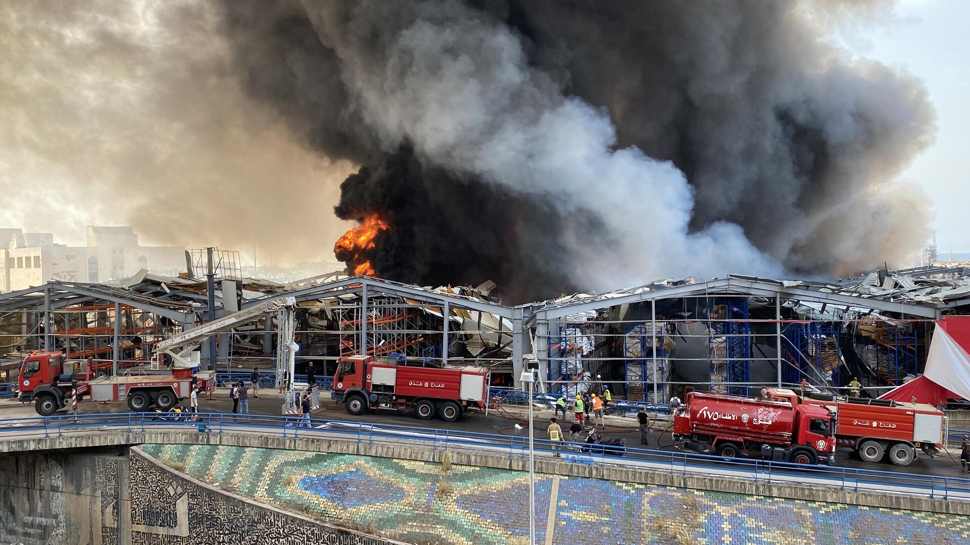 Пожар на территории порта в Бейруте - РИА Новости, 1920, 10.09.2020