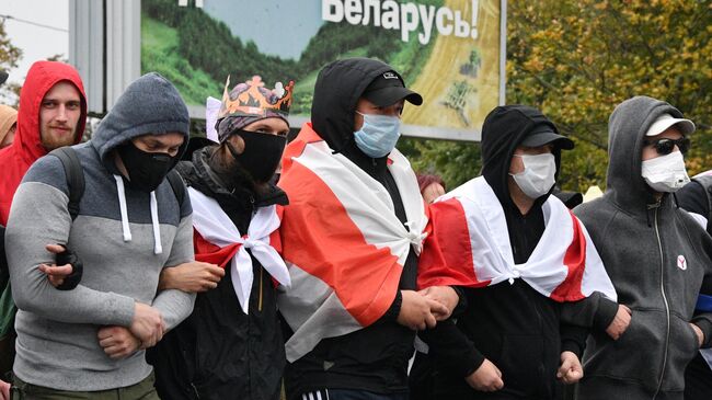 Во время несанкционированной акции протеста оппозиции в Минске