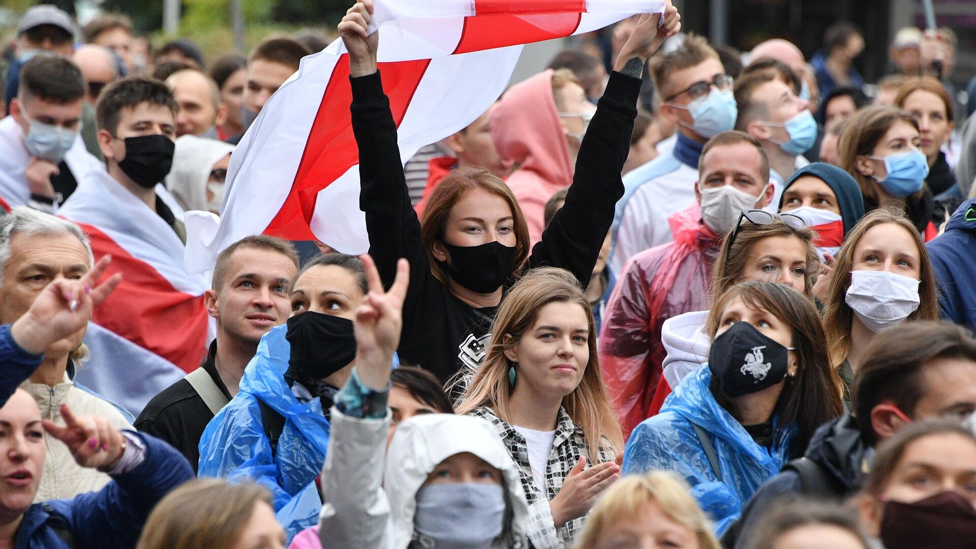 Во время несанкционированной акции протеста оппозиции в Минске - РИА Новости, 1920, 02.10.2020