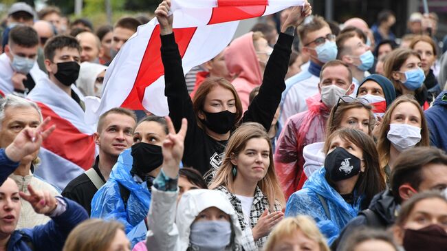 Во время несанкционированной акции протеста оппозиции в Минске