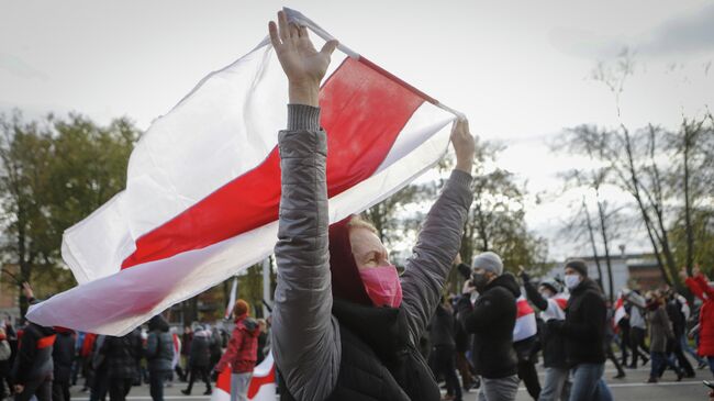 Участники акции протеста в Минске