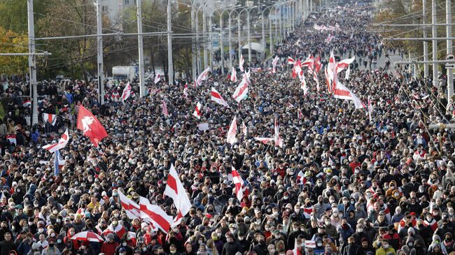 Участники акции протеста в Минске