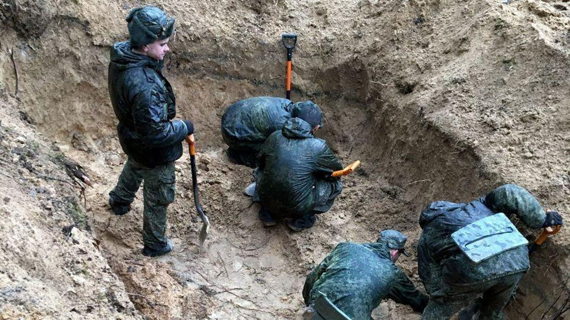 На месте раскопок ранее неизвестного массового захоронения у деревни Глоты в Псковской области - РИА Новости, 1920, 30.10.2020