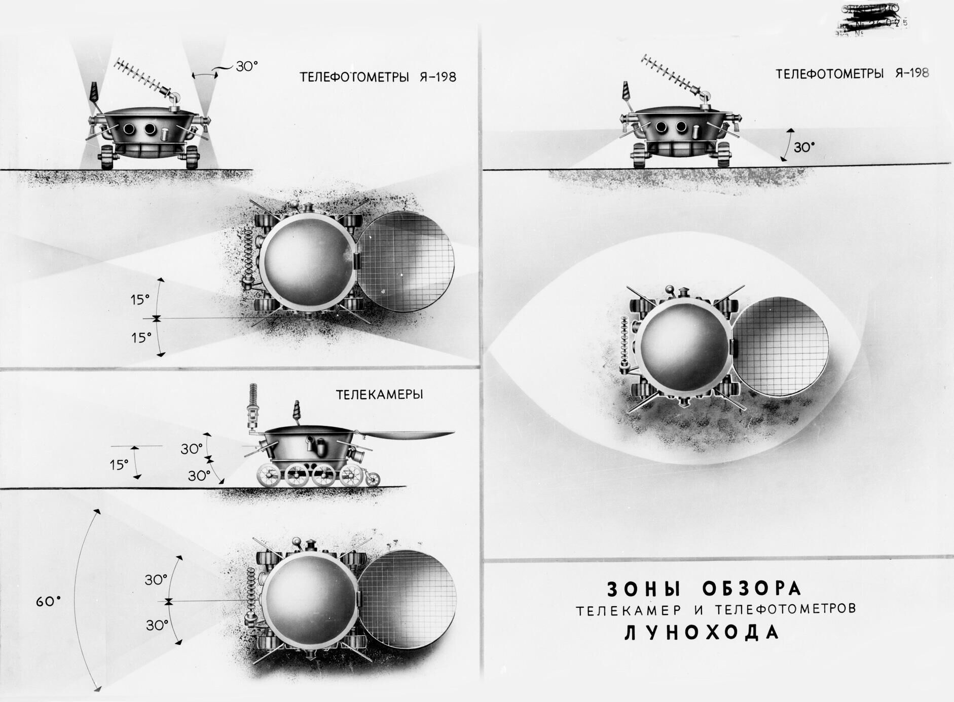  Зоны обзора телекамер и телефотометров Лунохода-1 - РИА Новости, 1920, 16.11.2020