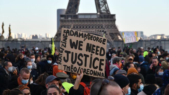 Акция протеста в Париже