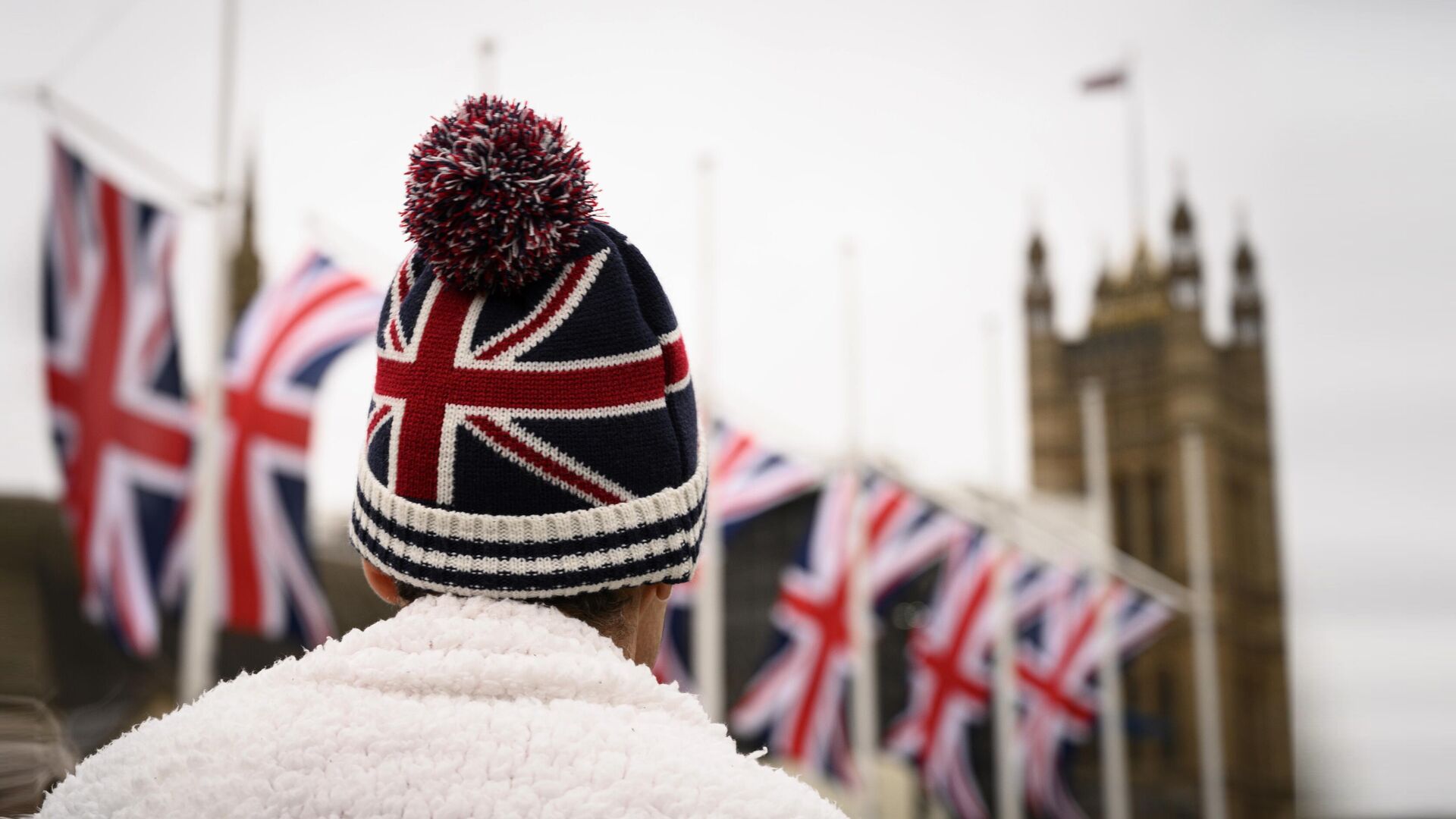 Сторонник Brexit на торжественных мероприятиях, посвященных выходу Великобритании из ЕС (Brexit Party) на площади Парламента в Лондоне - РИА Новости, 1920, 05.03.2023