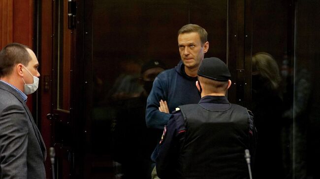 Алексей Навальный во время заседания Мосгорсуда