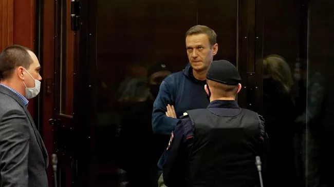 Алексей Навальный во время заседания Мосгорсуда