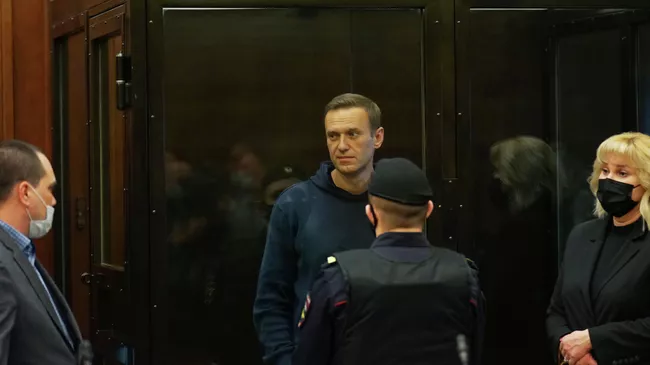 Алексей Навальный во время заседания Мосгорсуда