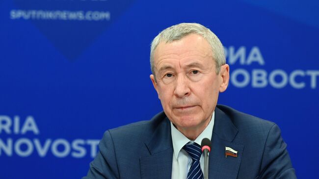Председатель временной комиссии Совета Федерации по защите государственного суверенитета и предотвращению вмешательства во внутренние дела РФ Андрей Климов 