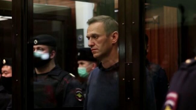Оглашение приговора Алексею Навальному в Московском городском суде. Кадр видео