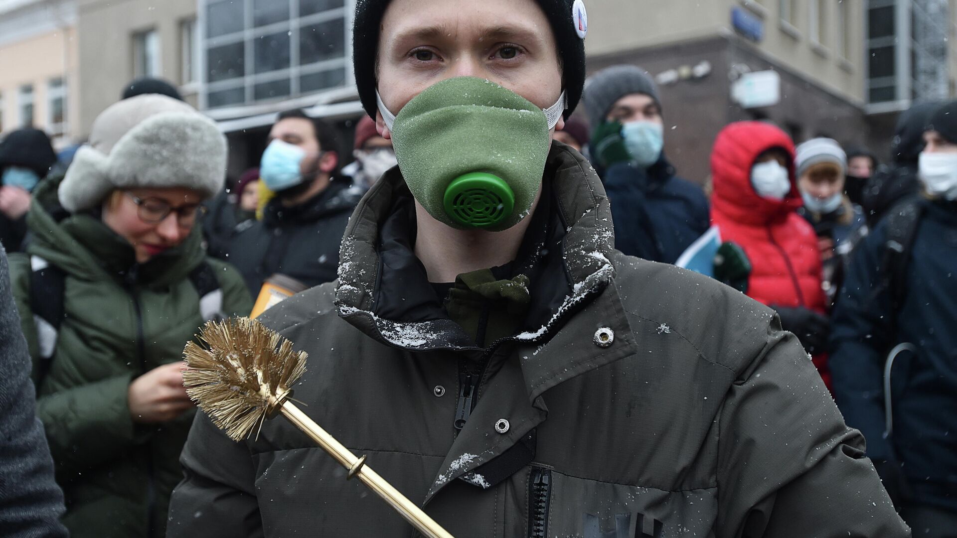 Несанкционированная акция протеста сторонников А. Навального в Москве - РИА Новости, 1920, 24.02.2021