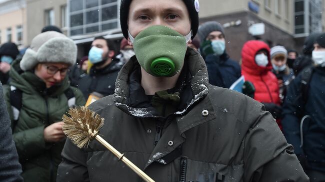 Несанкционированная акция протеста сторонников А. Навального в Москве