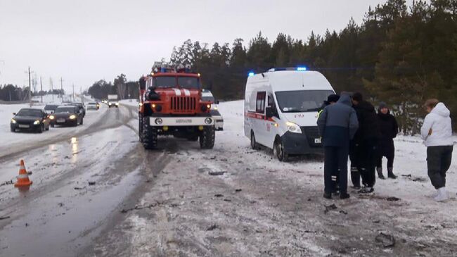 На месте ДТП в Самарской области, где погибли семь человек