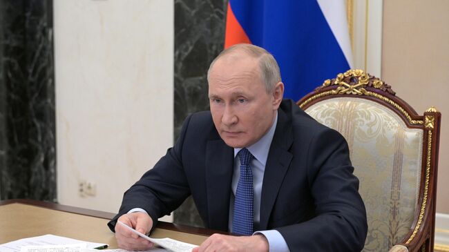 Президент РФ Владимир Путин проводит встречу с выпускниками Высшей школы государственного управления