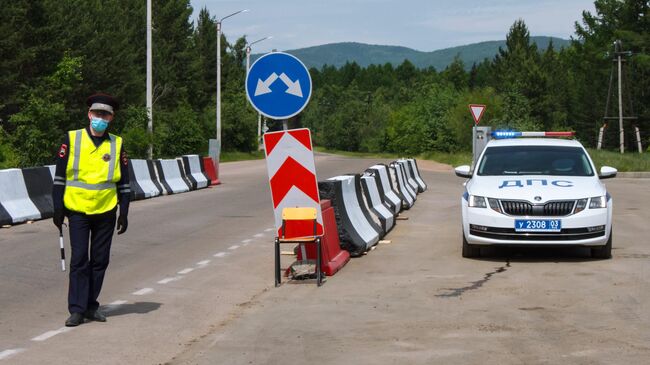 Пост ДПС на выезде из Улан-Удэ