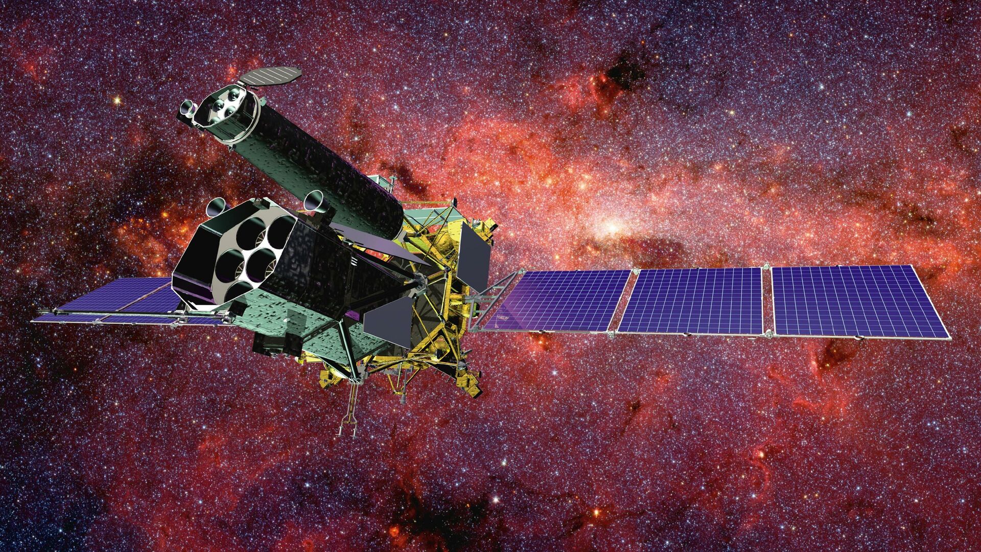 Обсерватория Спектр-РГ в полете (с) АО НПО имени Лавочкина - РИА Новости, 1920, 11.06.2022