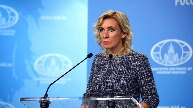 Официальный представитель Министерства иностранных дел РФ Мария Захарова во время брифинга в Москве