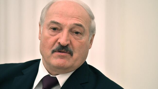 Президент Белоруссии Александр Лукашенко во время встречи с президентом РФ Владимиром Путиным