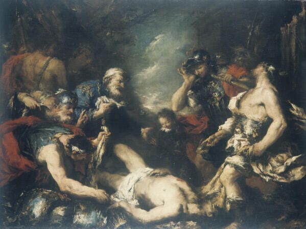 Итальянская живопись XVII - XVIII веков. Александр Македонский у тела убитого царя Дария. Художник Франческо Гварди. Холст, масло, 95 х 126 см. Государственный музей изобразительных искусств имени А.С. Пушкина.  - РИА Новости, 1920, 30.09.2021