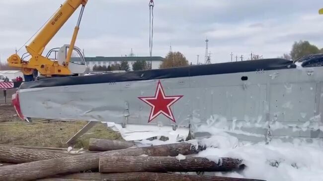 Спасательная операция на месте крушения самолета с парашютистами в Татарстане. Кадр из видео