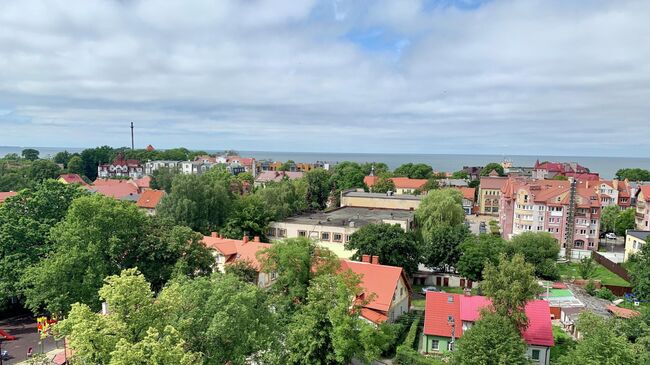 Вид сверху на Зеленоградск, Калининградская область 