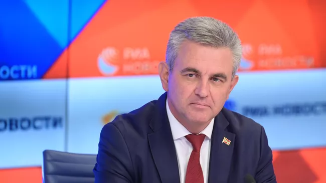 Президент Приднестровской Молдавской Республики Вадим Красносельский во время брифинга в Международном мультимедийном пресс-центре МИА Россия сегодня