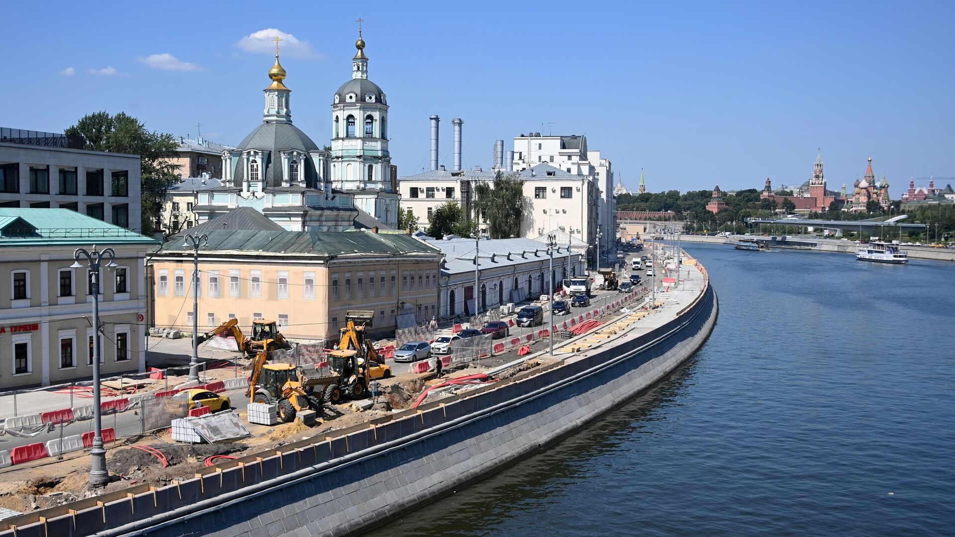 Работы по благоустройству набережных на острове Балчуг в Москве - РИА Новости, 1920, 05.05.2022