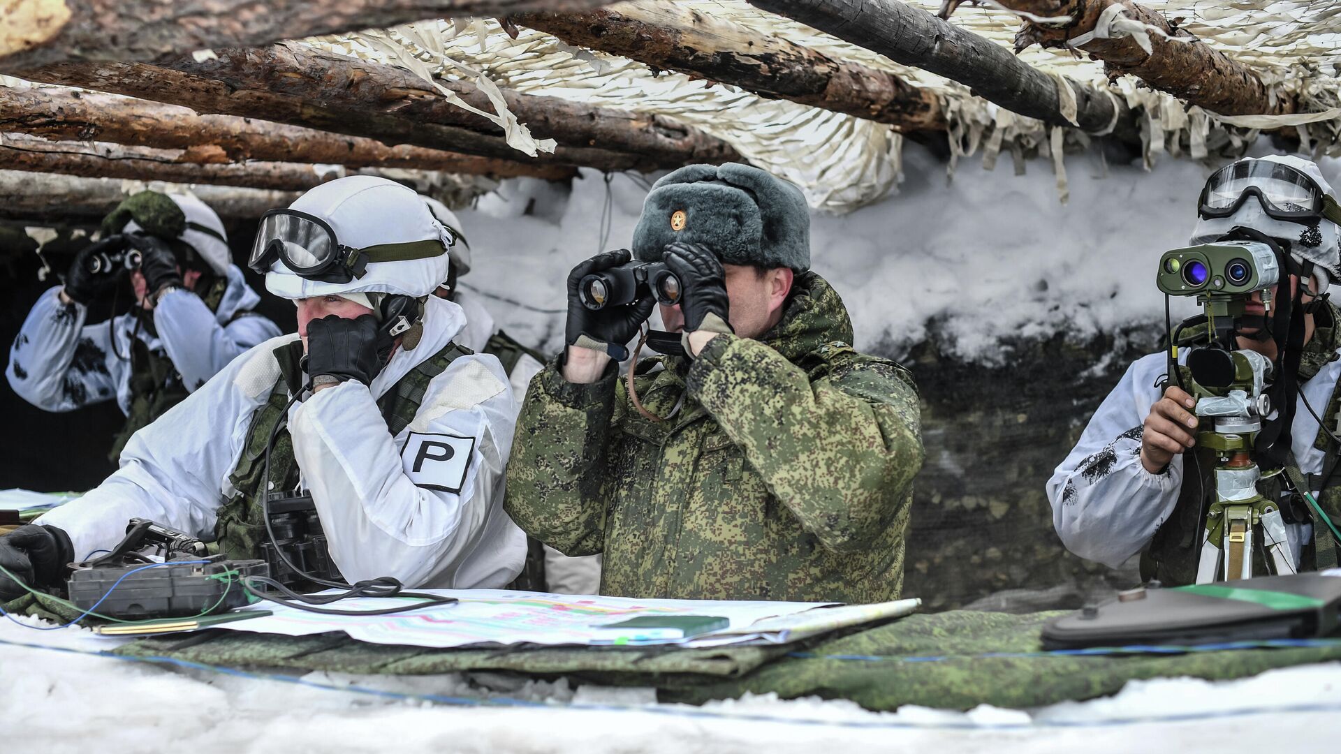 Военнослужащие во время совместных военных учений Россия-Белоруссия на полигоне Мулино в Нижегородской области - РИА Новости, 1920, 21.01.2022