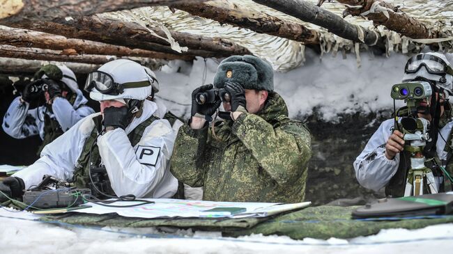 Военнослужащие во время совместных военных учений Россия-Белоруссия на полигоне Мулино в Нижегородской области