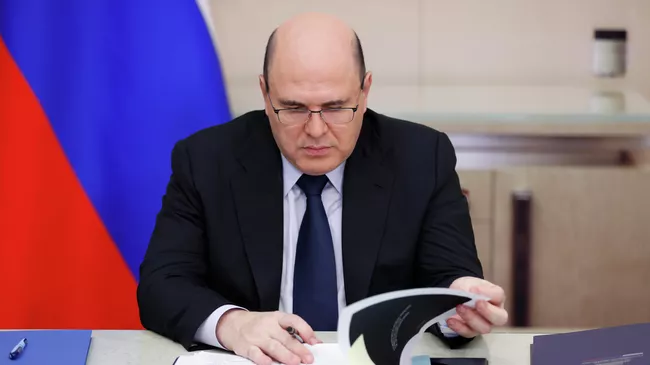 Премьер-министр РФ Михаил Мишустин во время заседания Координационного совета по борьбе с коронавирусной инфекцией