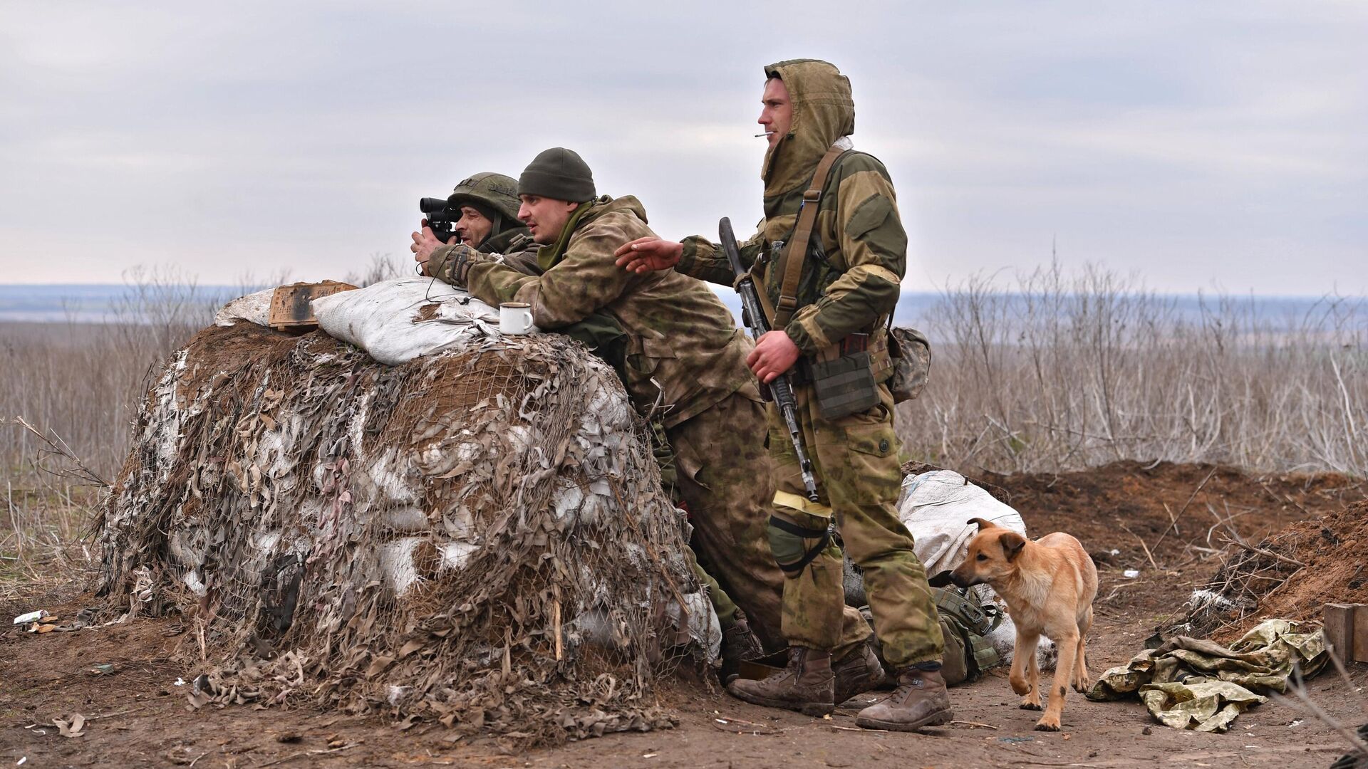 Военнослужащие ДНР в селе Пищевик - РИА Новости, 1920, 02.03.2022