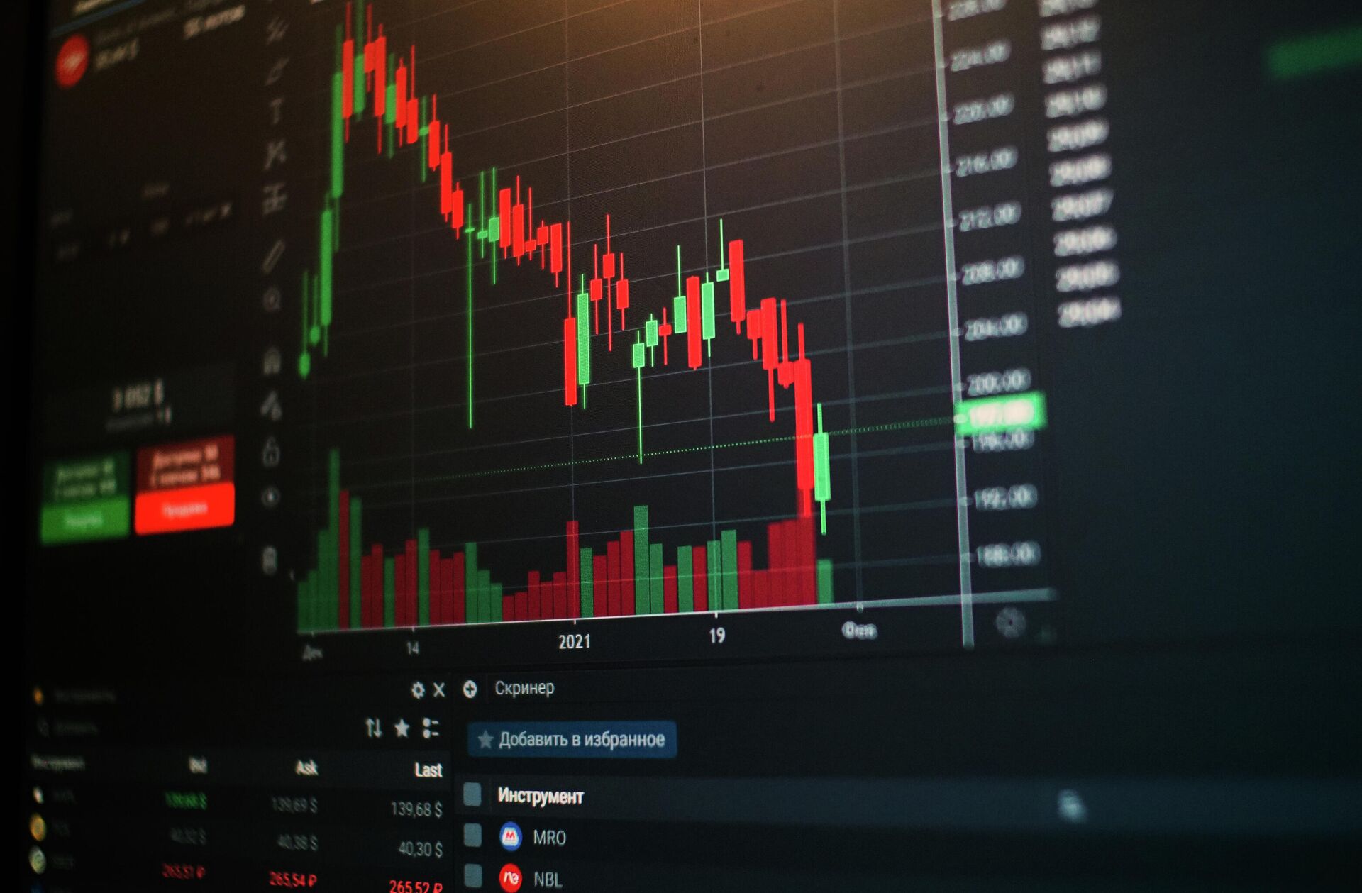 График на мониторе компьютера трейдера - РИА Новости, 1920, 12.09.2022