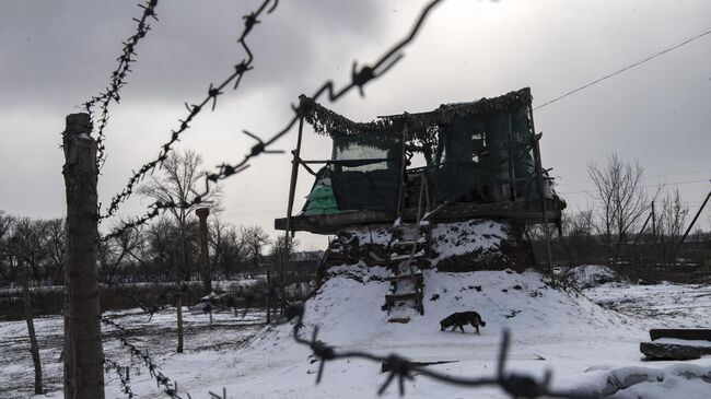 Территория бывшего колбасного завода, в котором была создана нелегальная тюрьма нацбатальона Айдар, в селе Половинкино Старобельского района Луганской народной республики