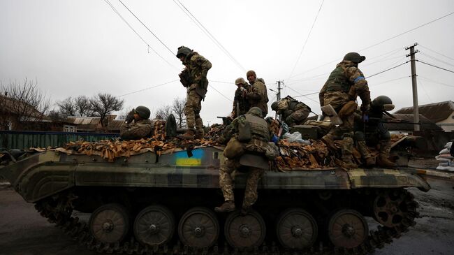 Украинские военные в городе Буча